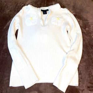 Calvin Klein Jeans Hooded Quarter Zip Sweater with Button Pockets